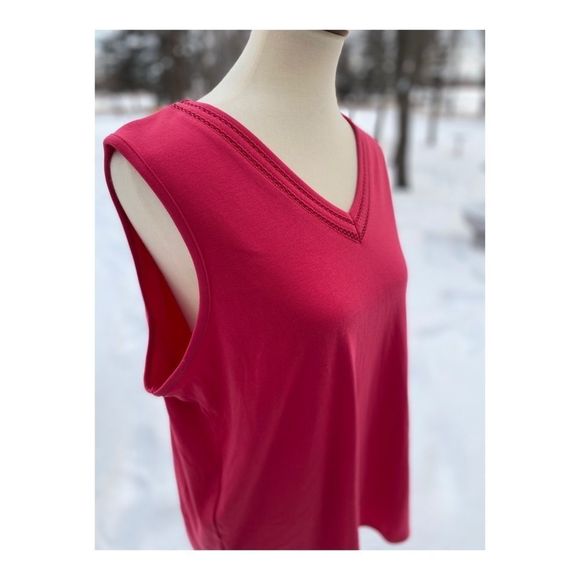 Red Casual Tank Top Loungewear Activewear Sports - Picture 5 of 8
